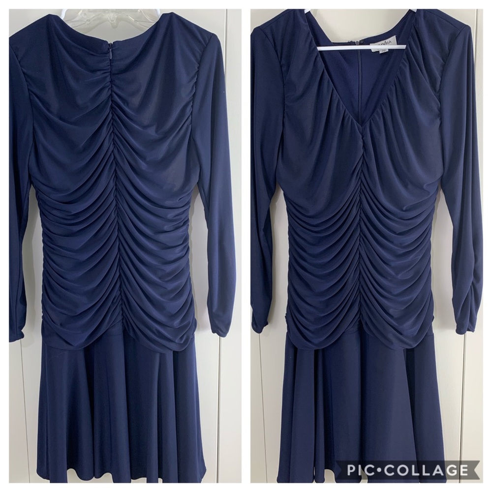 Sophia Christina 12 long sleeve navy dress